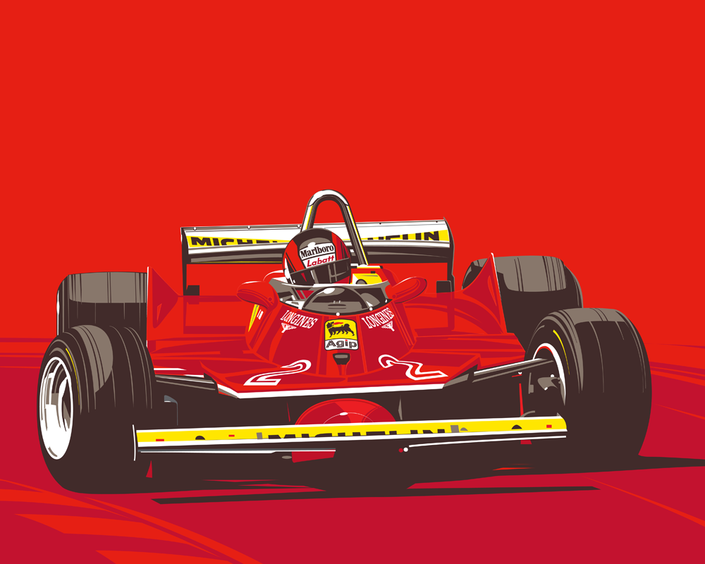 A Gilles Villeneuve Ferrari Print A Gilles Villeneuve Ferrari Print